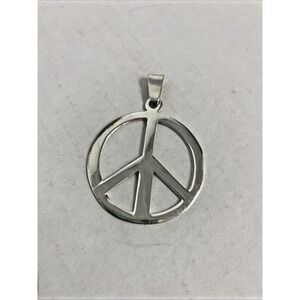 Peace Sign Charm Hippie Movement Symbol Pendant .925 Sterling Silver LARGE NEW